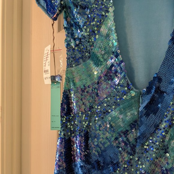 Camille La Vie, Beautiful Blue/Royal  sequin party dress - Picture 8 of 11